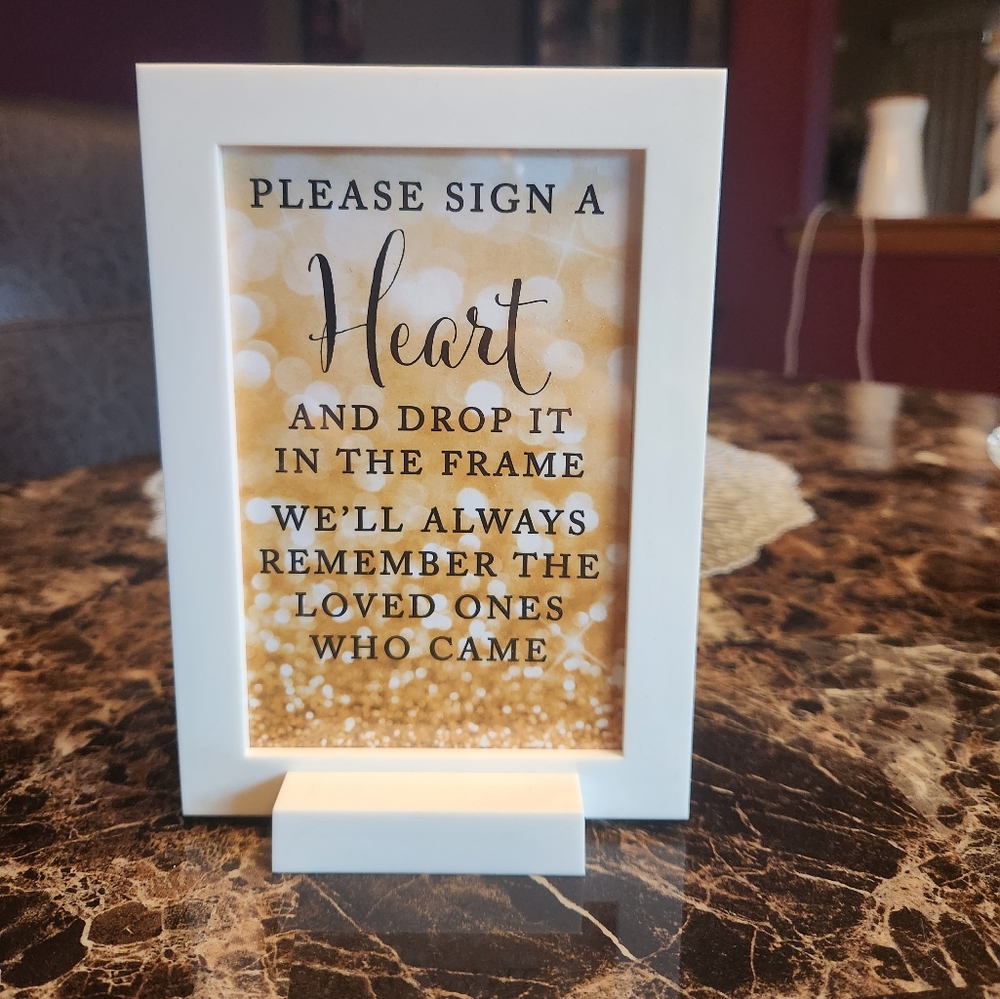 Sign a heart frame
